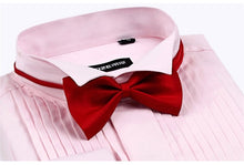 Load image into Gallery viewer, Men&#39;s French Cuff Tuxedo Shirt Solid Color Wing Tip Collar Shirt