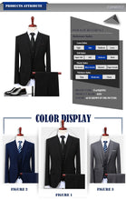 Load image into Gallery viewer, Blue 3 Piece Business Suits