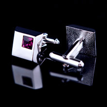 Load image into Gallery viewer, Cuff links necktie, tie pin for men Purple Crystal tie bars