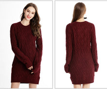 Load image into Gallery viewer, Female Long Sleeve Knitted Dress