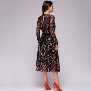 Digital Printed Long Sleeve Thin Dresses