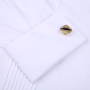 Men Tuxedo Shirts Wedding Long Sleeve Dress French Cufflinks Swallowtail Dark Button