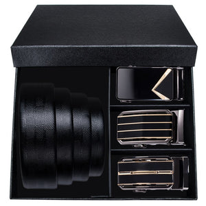 Business Style Genuine Leather Automatic Buckle