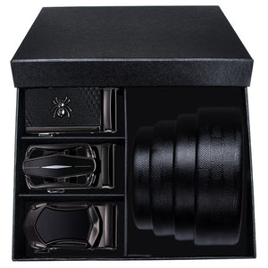 Business Style Genuine Leather Automatic Buckle