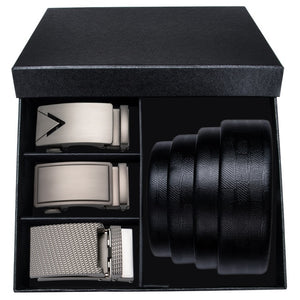 Business Style Genuine Leather Automatic Buckle