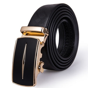 Business Style Genuine Leather Automatic Buckle