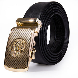 Business Style Genuine Leather Automatic Buckle