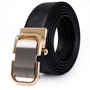 Business Style Genuine Leather Automatic Buckle