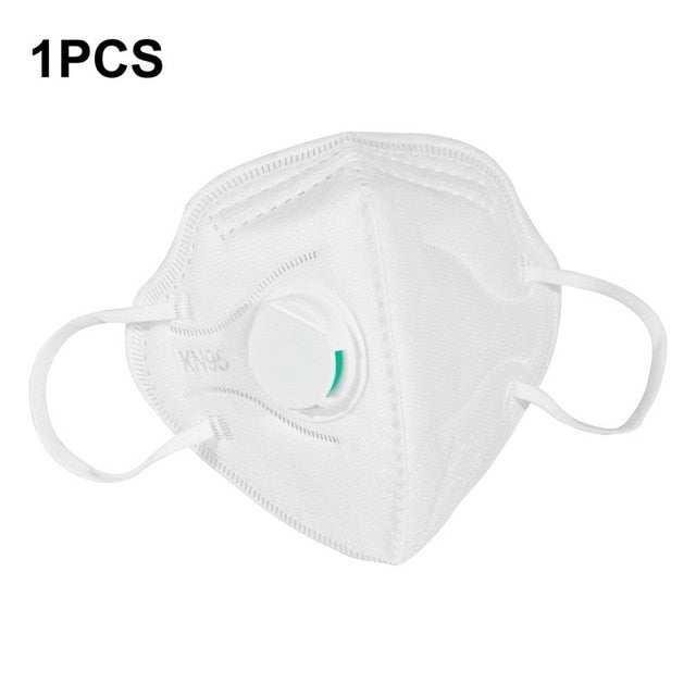 rePinklax In Stock Dust Masks Reusable KN95 Mask Valved Face Mask N95 Protection Face Mask White Mouth Cover Filter Dropship