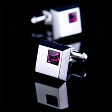 Load image into Gallery viewer, Cuff links necktie, tie pin for men Purple Crystal tie bars