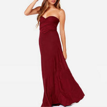 Load image into Gallery viewer, Multiway Wrap Convertible Boho Maxi Club Red Dress