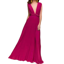 Load image into Gallery viewer, Multiway Wrap Convertible Boho Maxi Club Red Dress