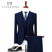 Load image into Gallery viewer, Blue 3 Piece Business Suits