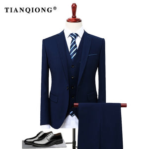 Blue 3 Piece Business Suits