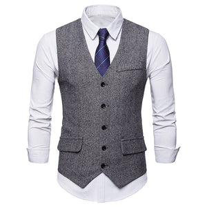 Single Breasted Suit Vest Male Formal Wedding