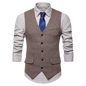 Single Breasted Suit Vest Male Formal Wedding