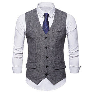 Single Breasted Suit Vest Male Formal Wedding