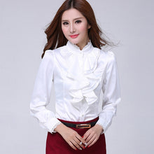 Load image into Gallery viewer, Blouses casual ruffled collar