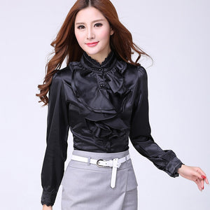 Blouses casual ruffled collar