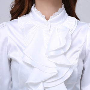 Blouses casual ruffled collar